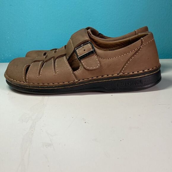 Birkenstock Footprints Classic Fisherman Sandal 41 Men 8 Women 10 Brown Leather main image 4
